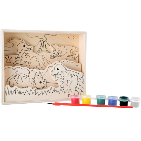 Drewniana kolorowanka dinozaury Small Foot 4+ - obrazek 3