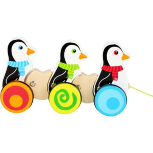 Drewniana zabawka do ciągnięcia pingwiny Small Foot