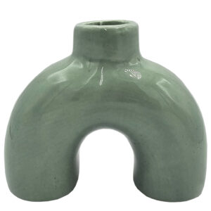 Świecznik stołowy nowoczesny ceramiczny zielony