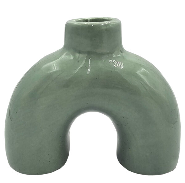 Świecznik stołowy nowoczesny ceramiczny zielony