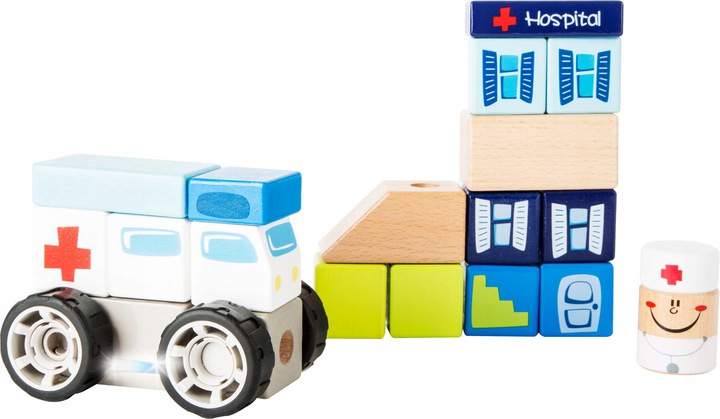 Drewniane klocki karetka z dźwiękiem Small Foot