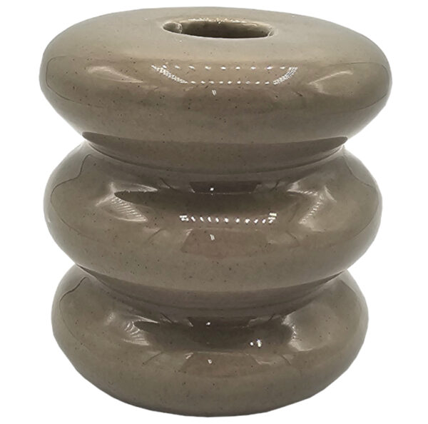 Świecznik stołowy nowoczesny ceramiczny brązowy