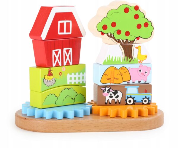 Drewniana układanka farma puzzle klocki Small Foot