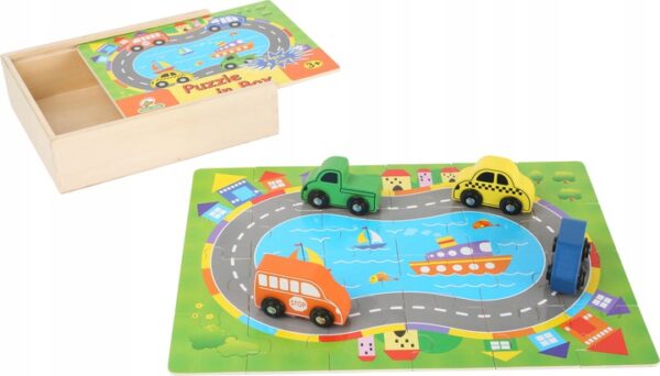 Układanka z samochodzikami Traffic Puzzle Small Foot - obrazek 4