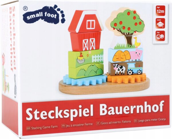 Drewniana układanka farma puzzle klocki Small Foot - obrazek 4