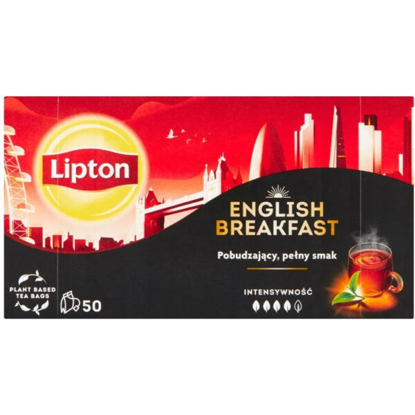 Lipton english breakfast herbata czarna 100g 50 torebek - obrazek 2
