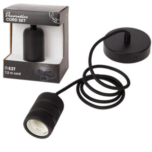 Lampa wisząca czarna oprawa 120cm E27