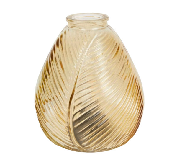 Lampa stołowa na baterie dekoracyjna szklana żółta 16 cm