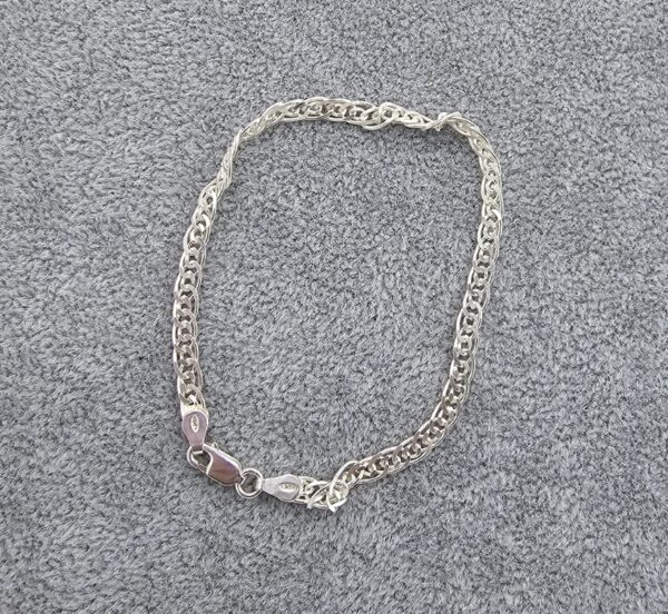 Bransoletka srebrna damska 925 nonna diamentowana 18,5 cm - obrazek 2