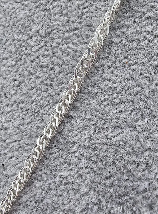 Łańcuszek srebrny damski 925 nonna diamentowana 45 cm - obrazek 2