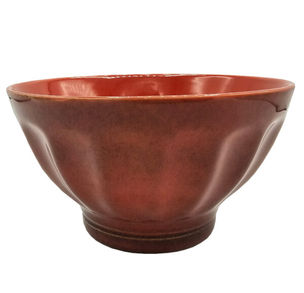 Miseczka miska ceramiczna 400 ml czerwona ręcznie malowana - obrazek 2