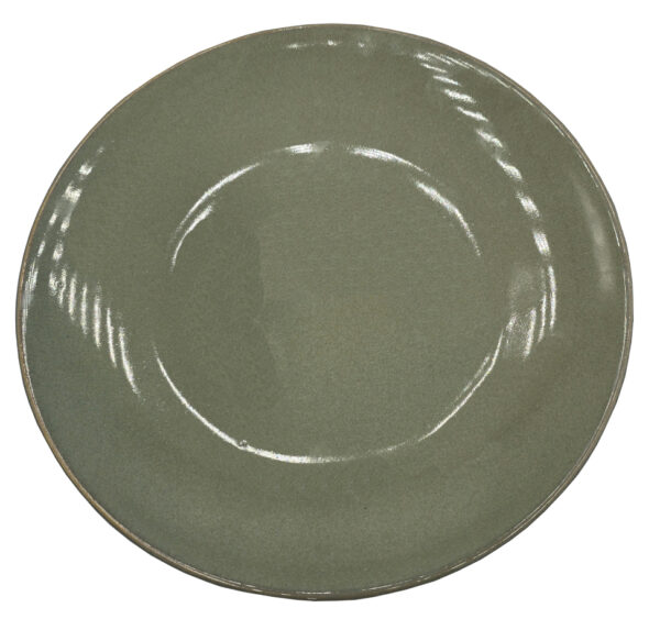Talerz płaski obiadowy ceramiczny zielony 27 cm duży