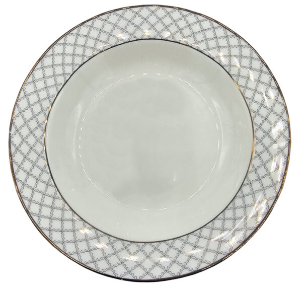 Talerz głęboki ceramiczny we wzorki 22,5 cm ozdobny - obrazek 2