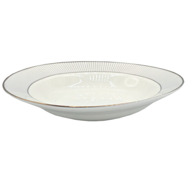 Talerz głęboki ceramiczny we wzorki 22 cm ozdobny
