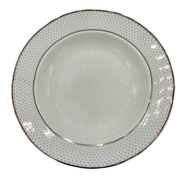 Talerz głęboki ceramiczny we wzorki 22 cm ozdobny - obrazek 2