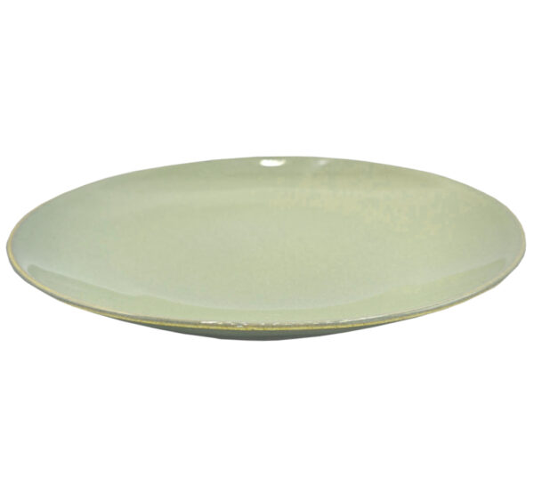 Talerz płaski obiadowy ceramiczny zielony 27 cm duży - obrazek 2