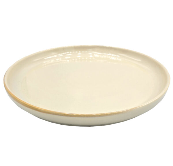 Talerz płaski obiadowy ceramiczny żółty 25,5 cm duży - obrazek 2