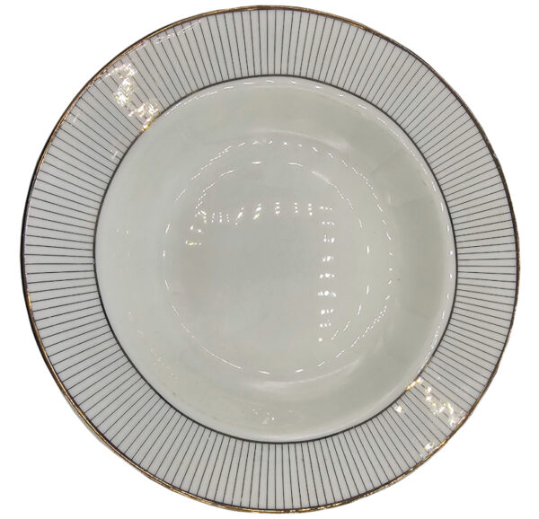 Talerz głęboki ceramiczny we wzorki 22 cm ozdobny - obrazek 2