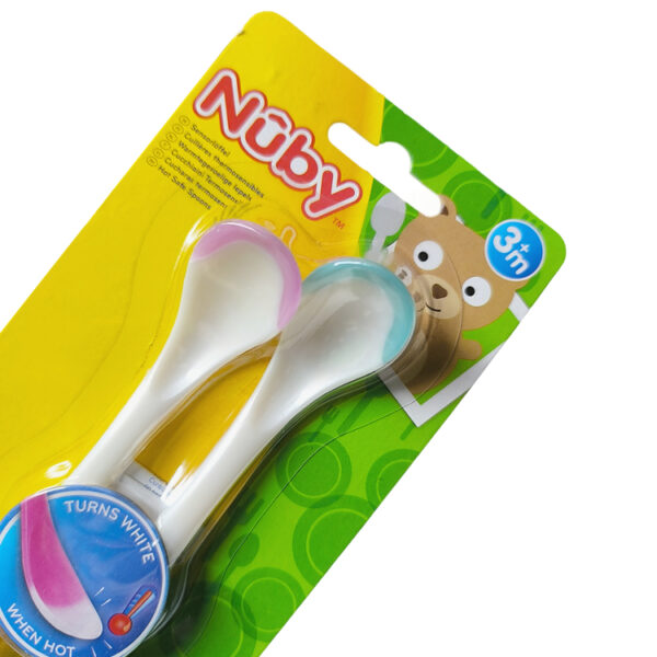 Zestaw 2 łyżeczek z czujnikiem ciepła dla dzieci Nûby hot safe - obrazek 2