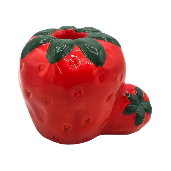 Świecznik stołowy ceramiczny owocowy truskawka