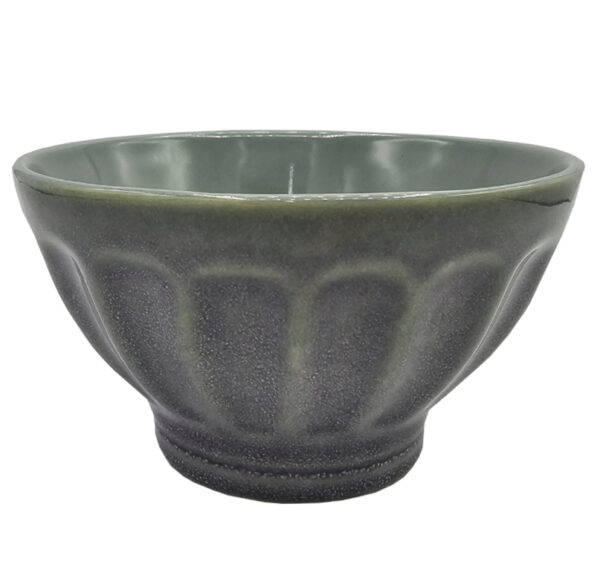 Miseczka miska ceramiczna 400 ml zielona ręcznie malowana - obrazek 2