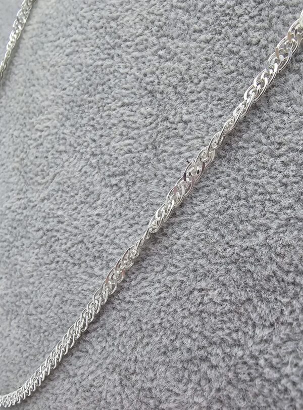 Łańcuszek srebrny damski 925 nonna diamentowana 50 cm - obrazek 2
