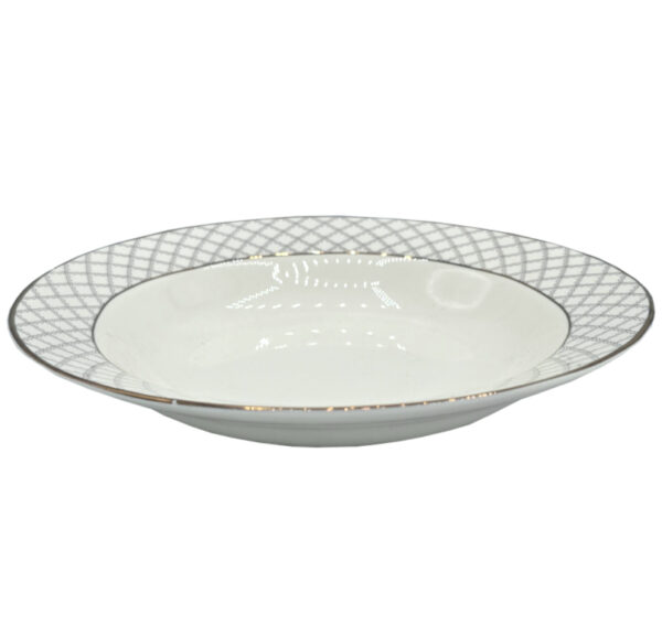 Talerz głęboki ceramiczny we wzorki 22,5 cm ozdobny