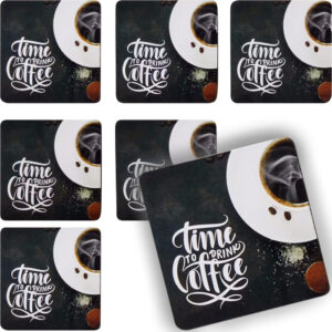 6 szt kwadratowa podkładka pod kubek korkowa coffee