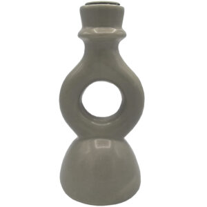 Świecznik stołowy nowoczesny ceramiczny brązowy