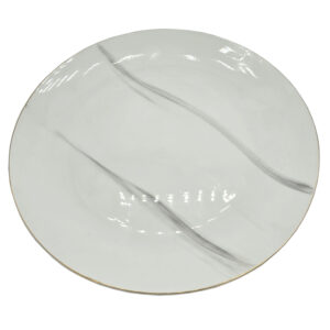 Talerz płaski obiadowy ceramiczny marmurowy 27 cm