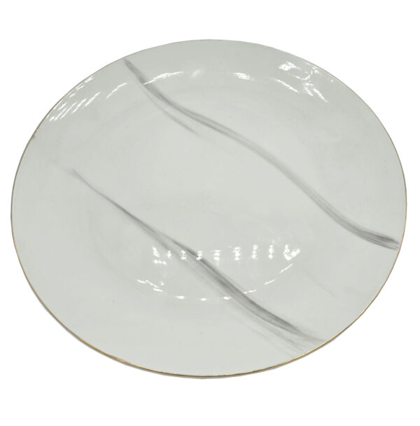 Talerz płaski obiadowy ceramiczny marmurowy 27 cm