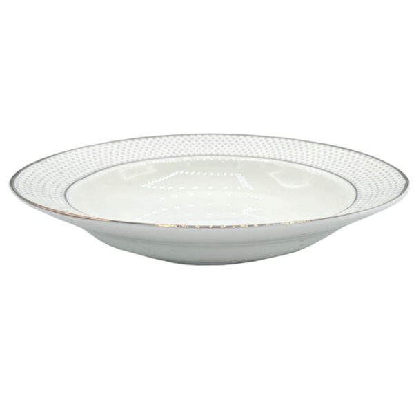 Talerz głęboki ceramiczny we wzorki 22 cm ozdobny