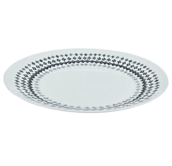 Talerz obiadowy szklany we wzorki 25 cm ozdobny - obrazek 2