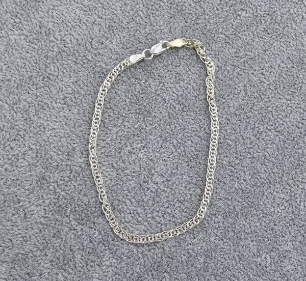 Bransoletka srebrna damska 925 nonna diamentowana 19 cm - obrazek 2
