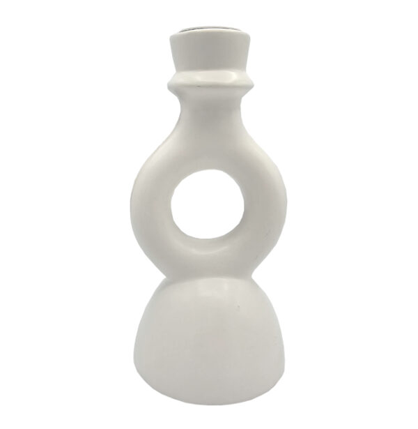 Świecznik stołowy nowoczesny ceramiczny biały