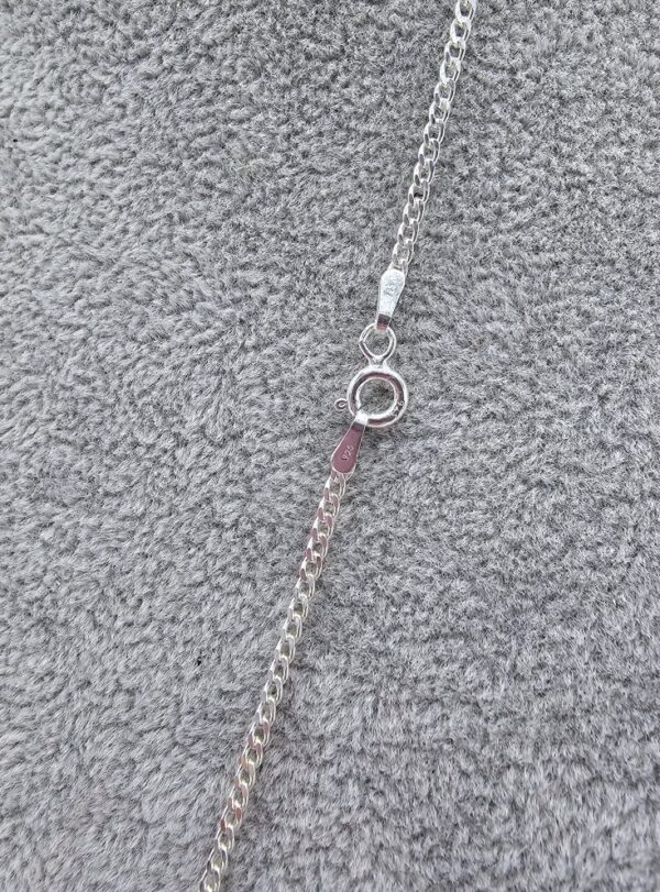 Łańcuszek srebrny damski 925 pancerka diamentowana 45 cm - obrazek 3