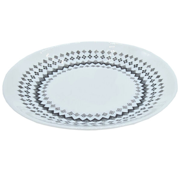 Talerz deserowy szklany we wzorki 18 cm ozdobny - obrazek 2