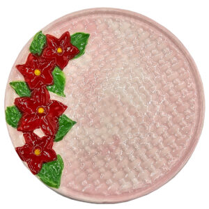 Talerz śniadaniowy ceramiczny w kwiatki 20 cm ręcznie malowany