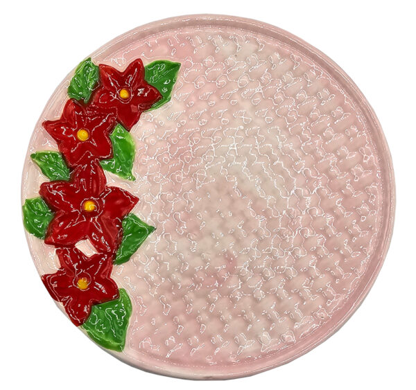 Talerz śniadaniowy ceramiczny w kwiatki 20 cm ręcznie malowany