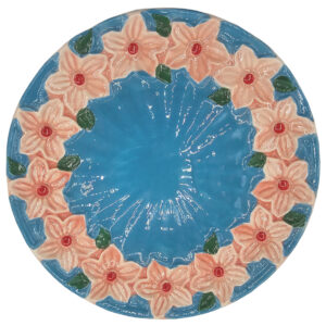 Talerz śniadaniowy ceramiczny w kwiatki 20 cm ręcznie malowany