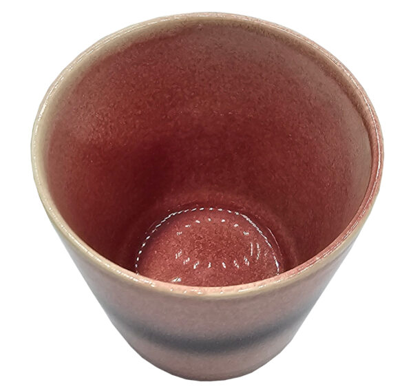 Kubek ceramiczny 200 ml różowy ręcznie malowany - obrazek 2