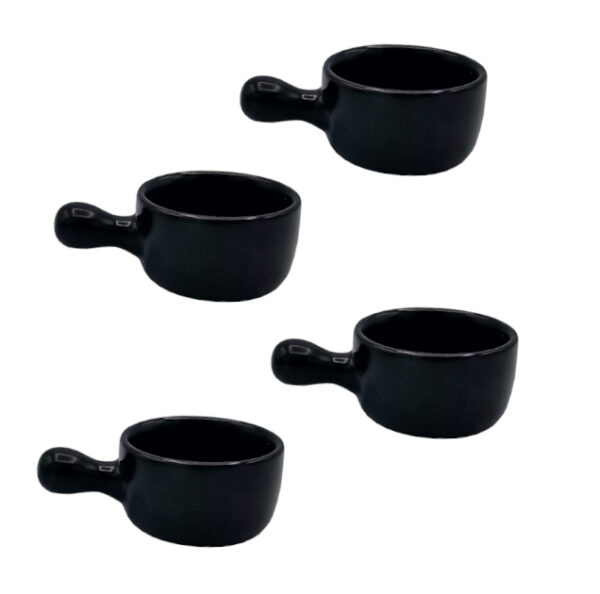 Rondelek do fondue ceramiczny 4 sztuki Mäster czarny - obrazek 3