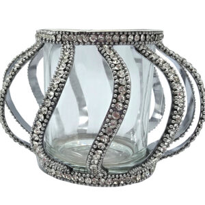 Świecznik na tealighty srebrny glamour 13 cm