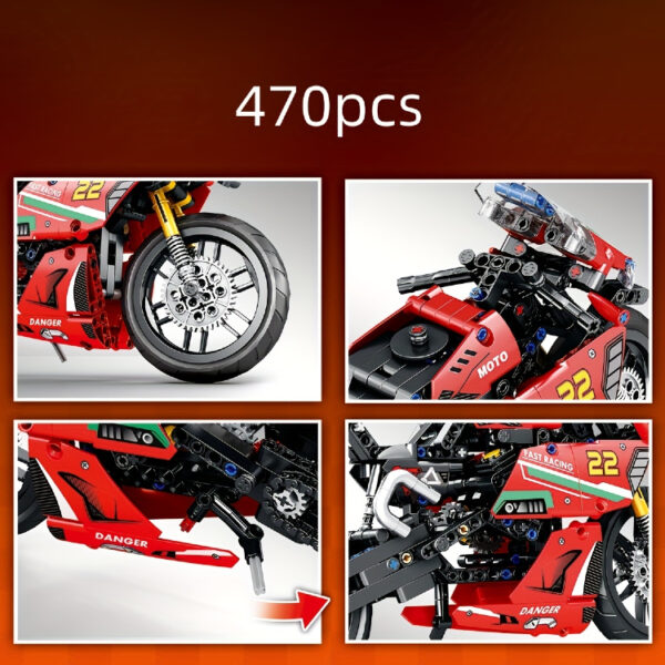Klocki konstrukcyjne motocykl 470 elementów - obrazek 3