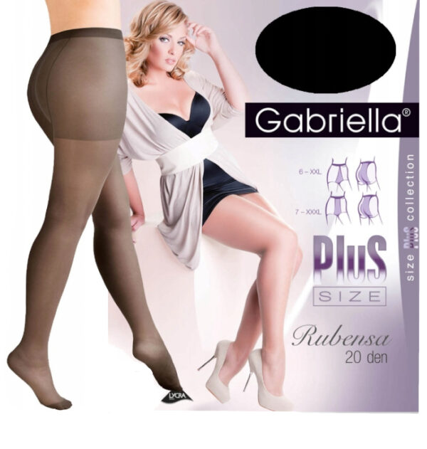 Rajstopy plus size Gabriella Rubensa 20 den nero 7 czarne