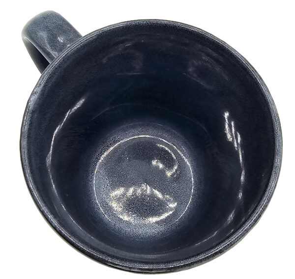 Kubek ceramiczny 350 ml granatowy ręcznie malowany - obrazek 2
