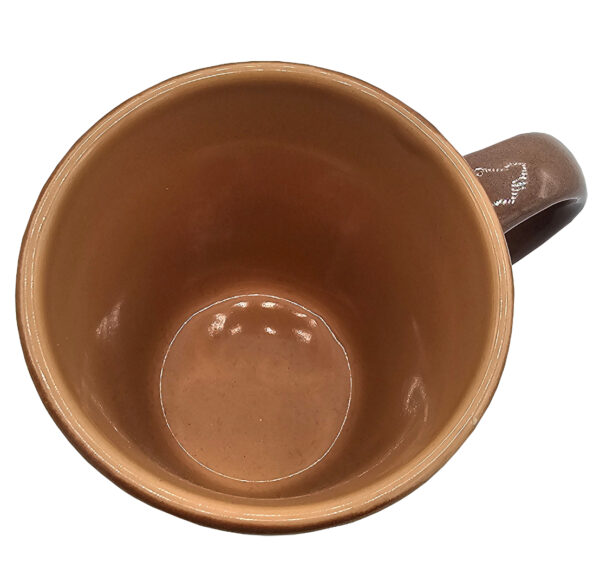 Kubek ceramiczny 150 ml pomarańczowy ręcznie malowany - obrazek 2