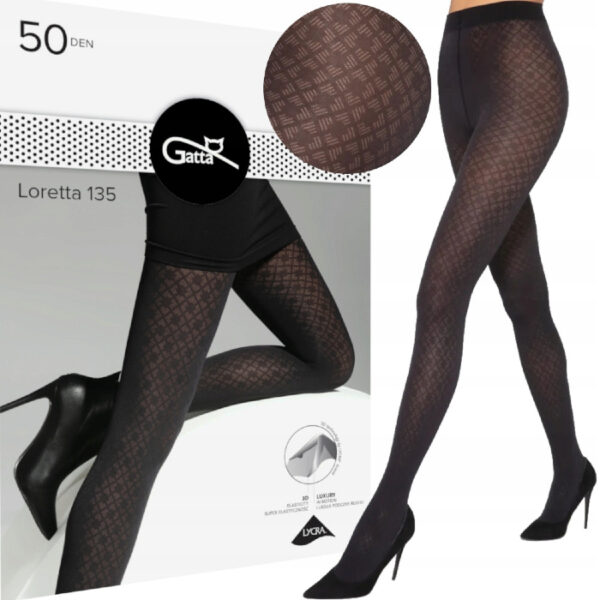 Rajstopy Gatta Loretta 135 wzorzyste 50den nero 3 M