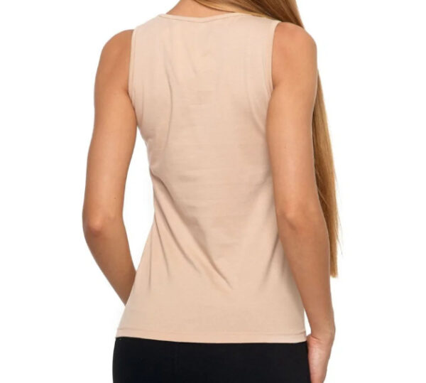 Koszulka bokserka damska tank top beżowa S Moraj - obrazek 3