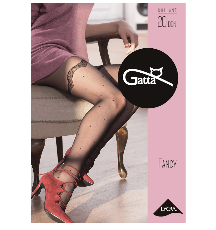 Rajstopy damskie wzorzyste Gatta fancy 08 20 den 2-S nero